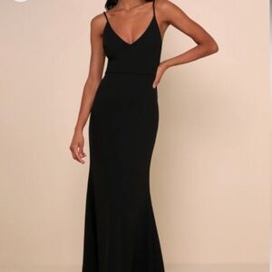 NWT Lulus Infinite Glory Black maxi dress XS